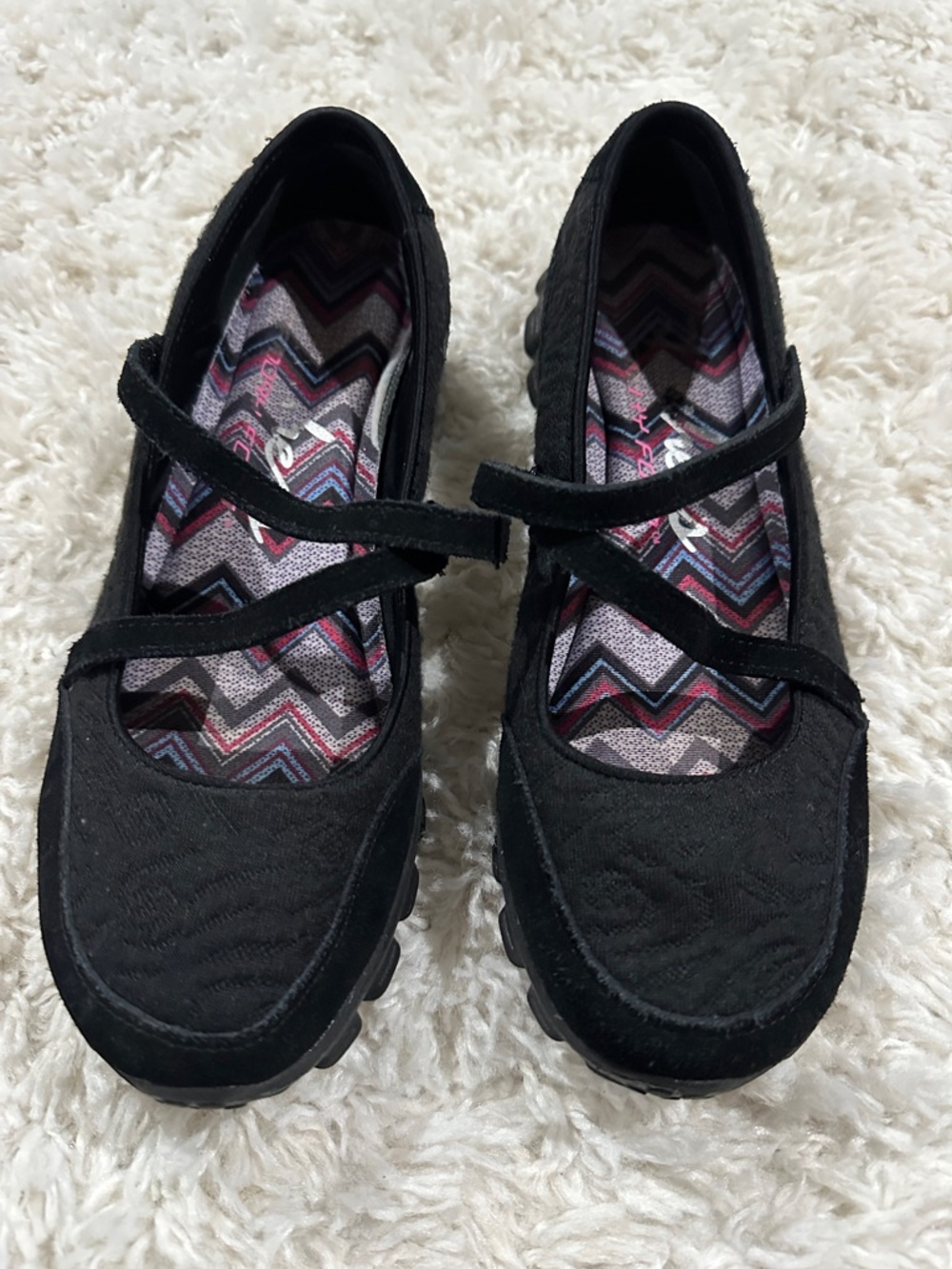 SKECHERS 90’s Retro Women’s Black Mary Jane Memory Foam Comfort Shoes Sz 7.5